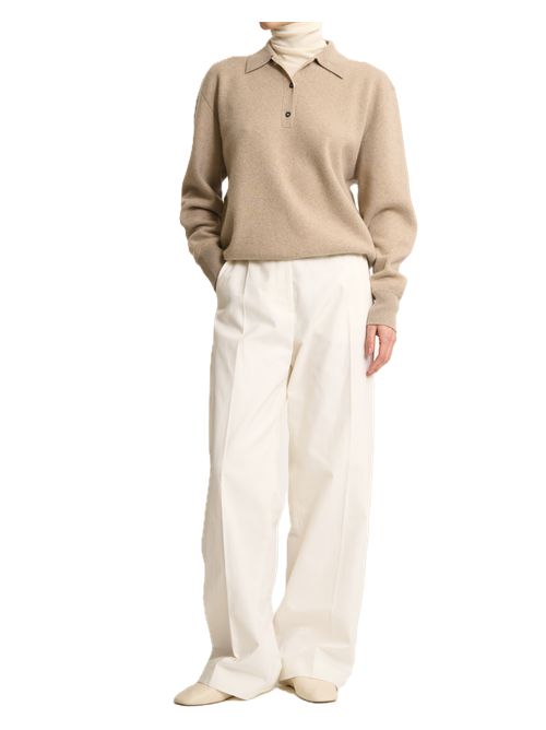 wool cashmere polo | stone melange Róhe | 819-23-302060_581 STONE MELANGE